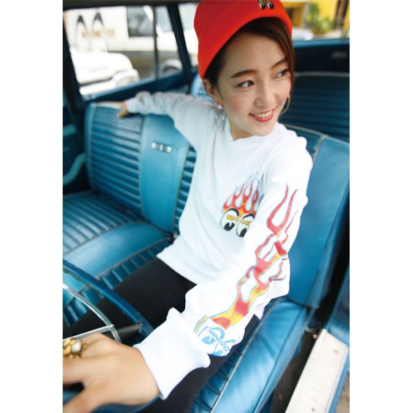 Photo1: Flamin' MOONEYES  Long Sleeve T-shirt (1)