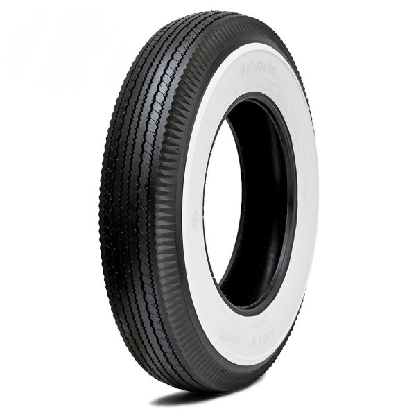 Photo1: Autobahn "R" Bias Style white Wall Radial Tire 6.40 x 15 Inch (1)