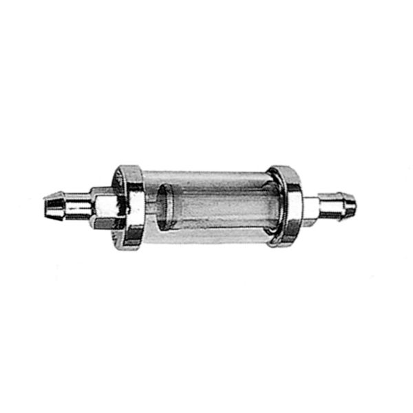 Photo1: Clear／Chrome Fuel Filter 5/16 inch (1)