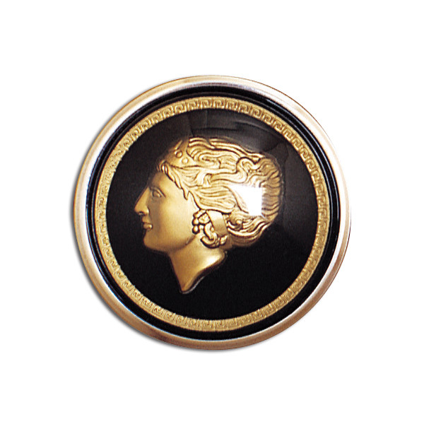 Photo1: Golden Lady Horn Button (1)