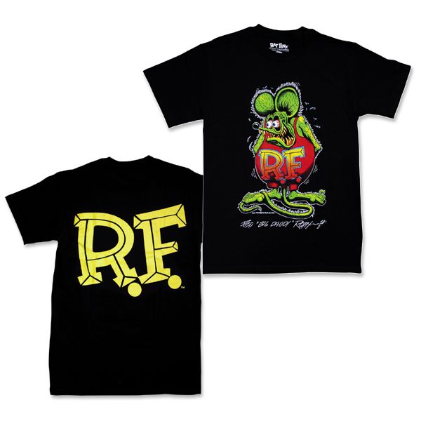 Photo1: Rat Fink Monster T-Shirt "Standing Rat Fink" Black (1)