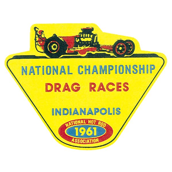 Photo1: HOT ROD Sticker 1961 NHRA INDIANAPOLIS DRAG RACES Sticker (1)