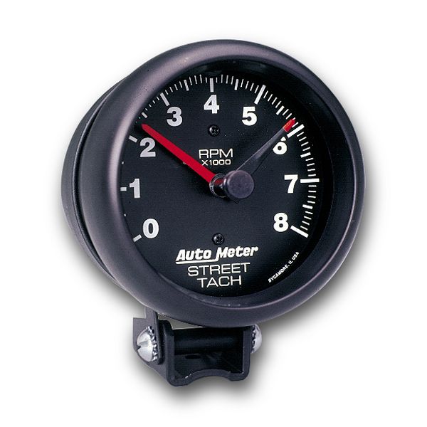 Photo1: Performance  8000RPM Street Tachometer Cylinder for 4/6/8 Black (1)