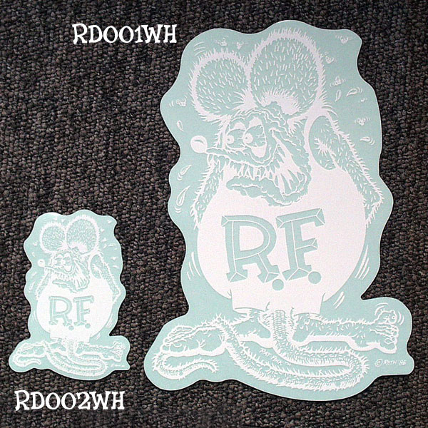 Photo1: Rat Fink Decal White L 20x14cm (1)