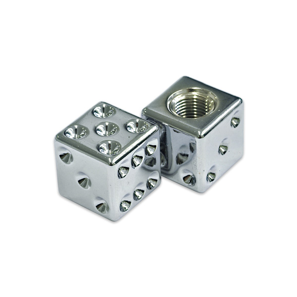 Photo1: Chromd Dice Air Valve Cap (1)