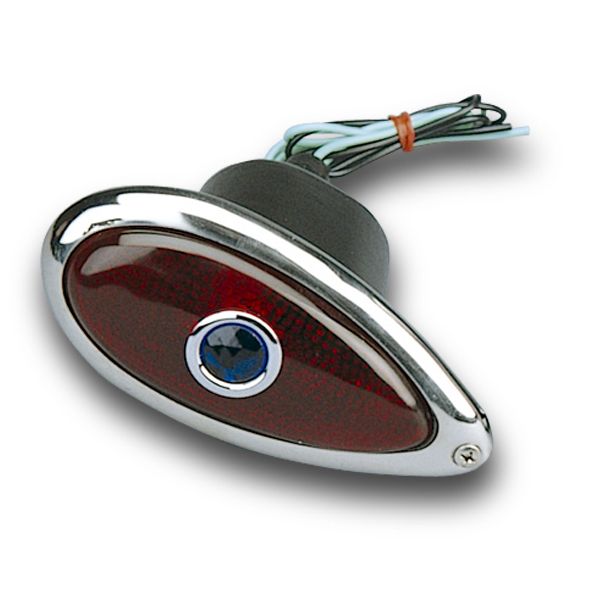 Photo1: 39 Ford Tear Drop Tail Lense  (w/ Wiring , Blue Dot) (1)