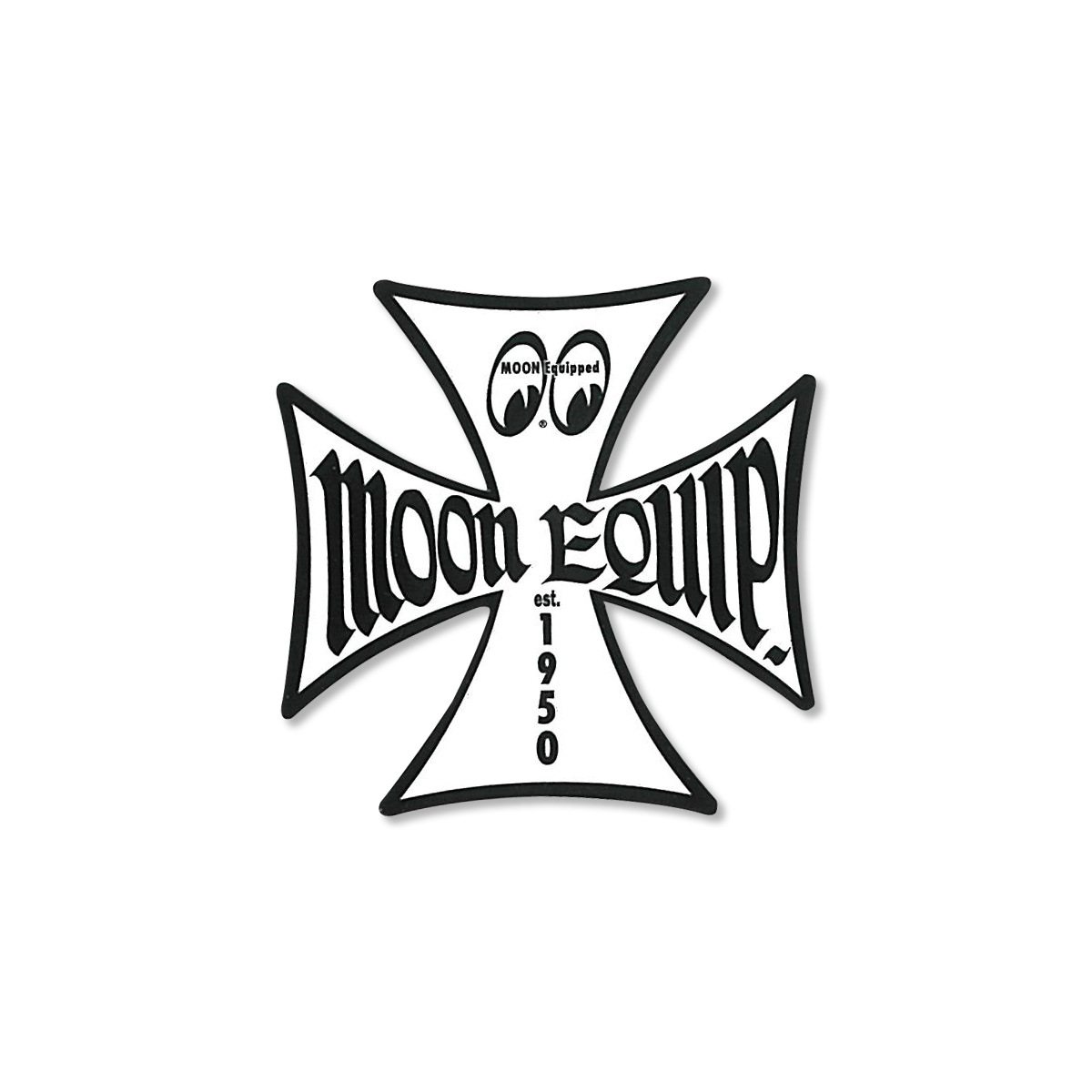Photo1: MOON Equipped Cross Extra Small White Sticker (1)