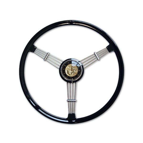 Photo1: Banjo Steering Wheel Black 40cm (1)